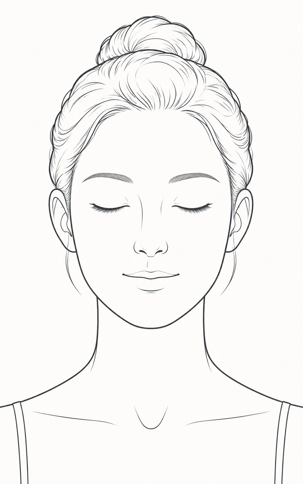 Face close-up showing facial application areas